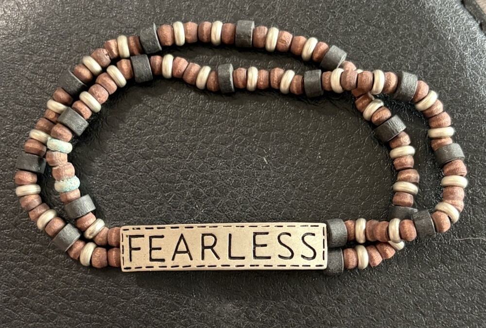 Women’s Double Stranded Brown And Black Beaded Fearless Bracelet
